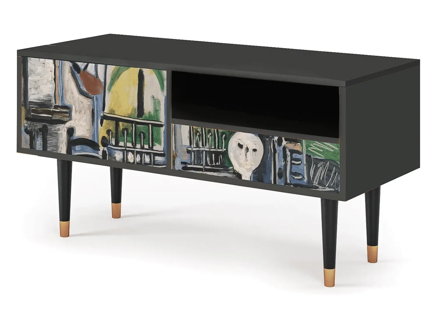 Móvel De Tv* Mueble de TV - 115х59х48 cm - T3 - The Studio , Antracite Cinza antracite