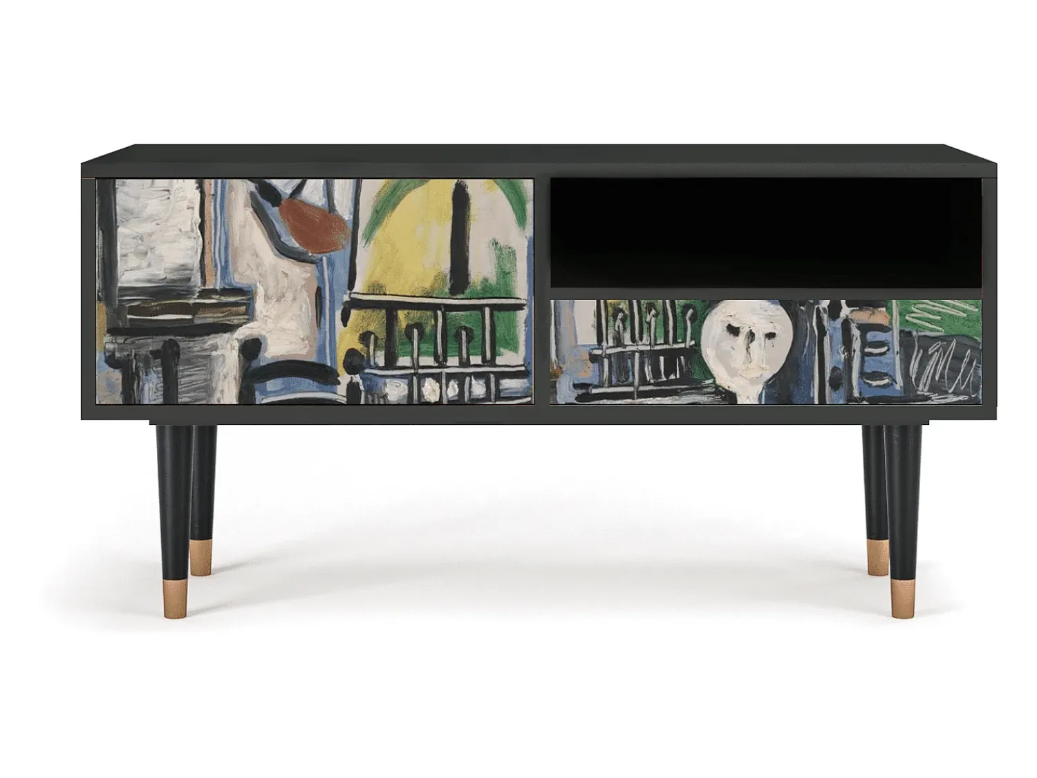 Móvel De Tv* Mueble de TV - 115х59х48 cm - T3 - The Studio , Antracite Cinza antracite