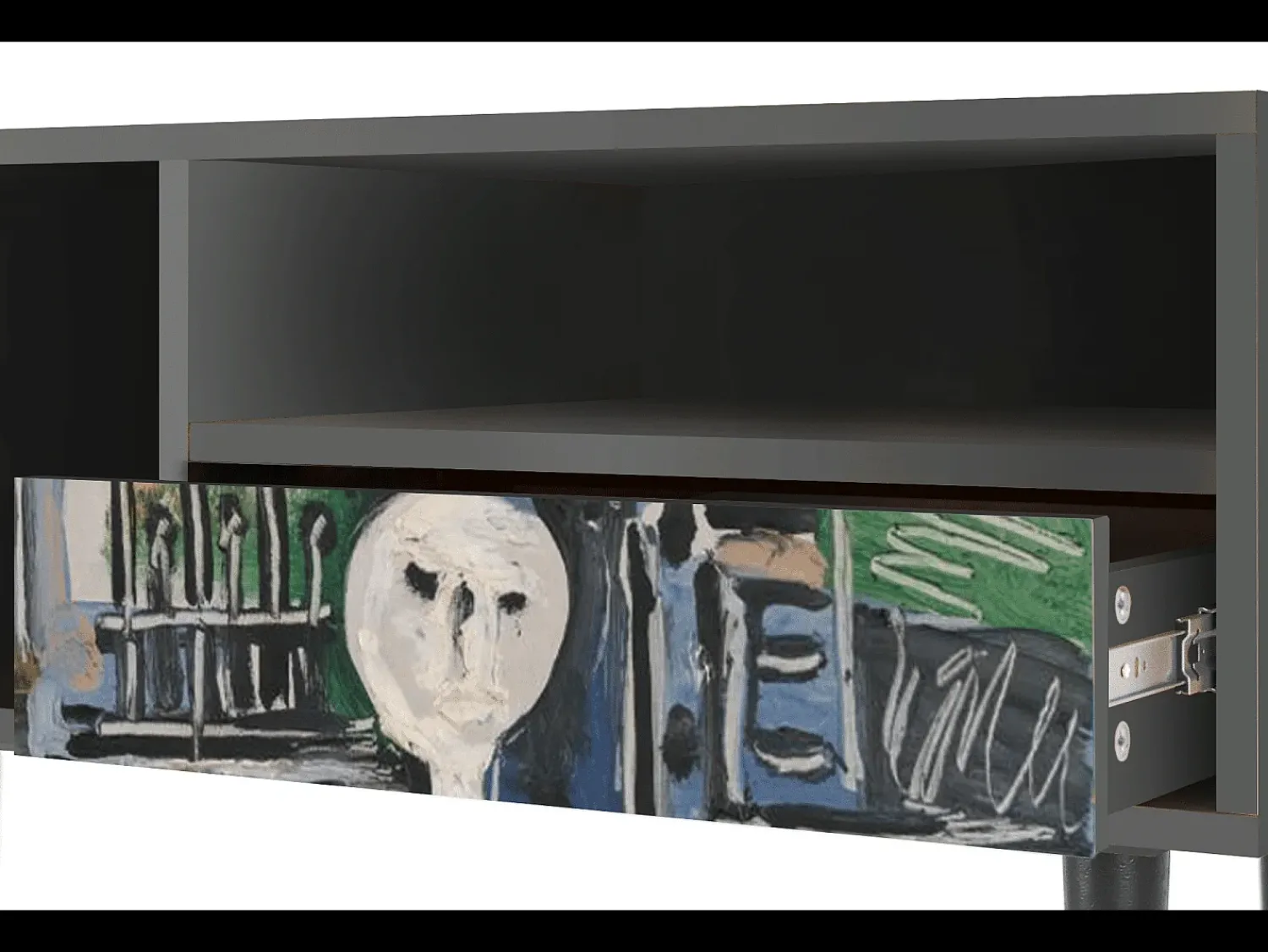 Móvel De Tv* Mueble de TV - 115х59х48 cm - T3 - The Studio , Antracite Cinza antracite