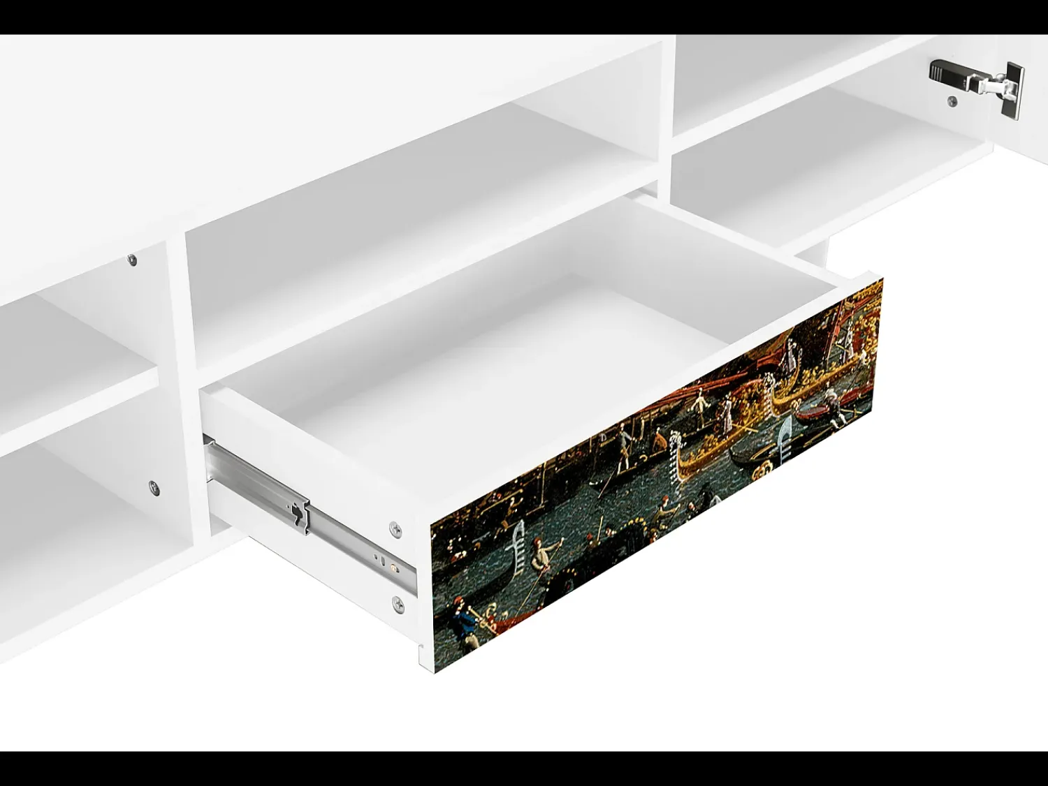 Móvel De Tv* Mueble de TV - 170х59х41 cm - T6 - The Bucintoro, Branco Bege