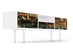 Móvel De Tv* Mueble de TV - 170х59х41 cm - T6 - The Bucintoro, Branco Bege