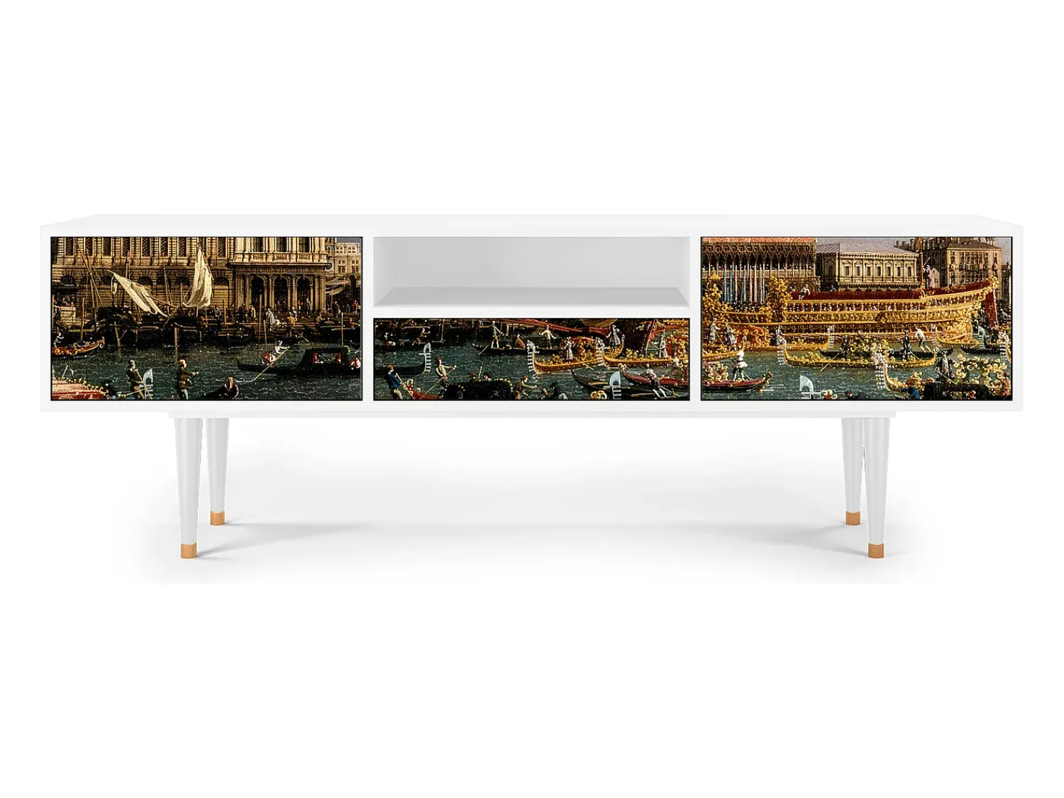 Móvel De Tv* Mueble de TV - 170х59х41 cm - T6 - The Bucintoro, Branco Bege
