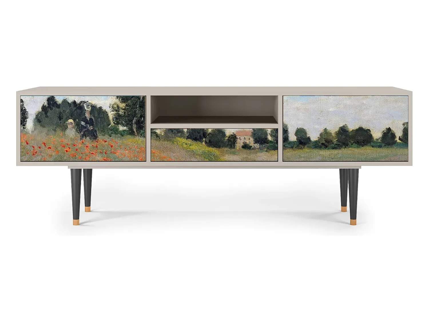 Móvel De Tv* Mueble de TV - 170х59х41 cm - T6 - The Poppy Field , Areia Bege