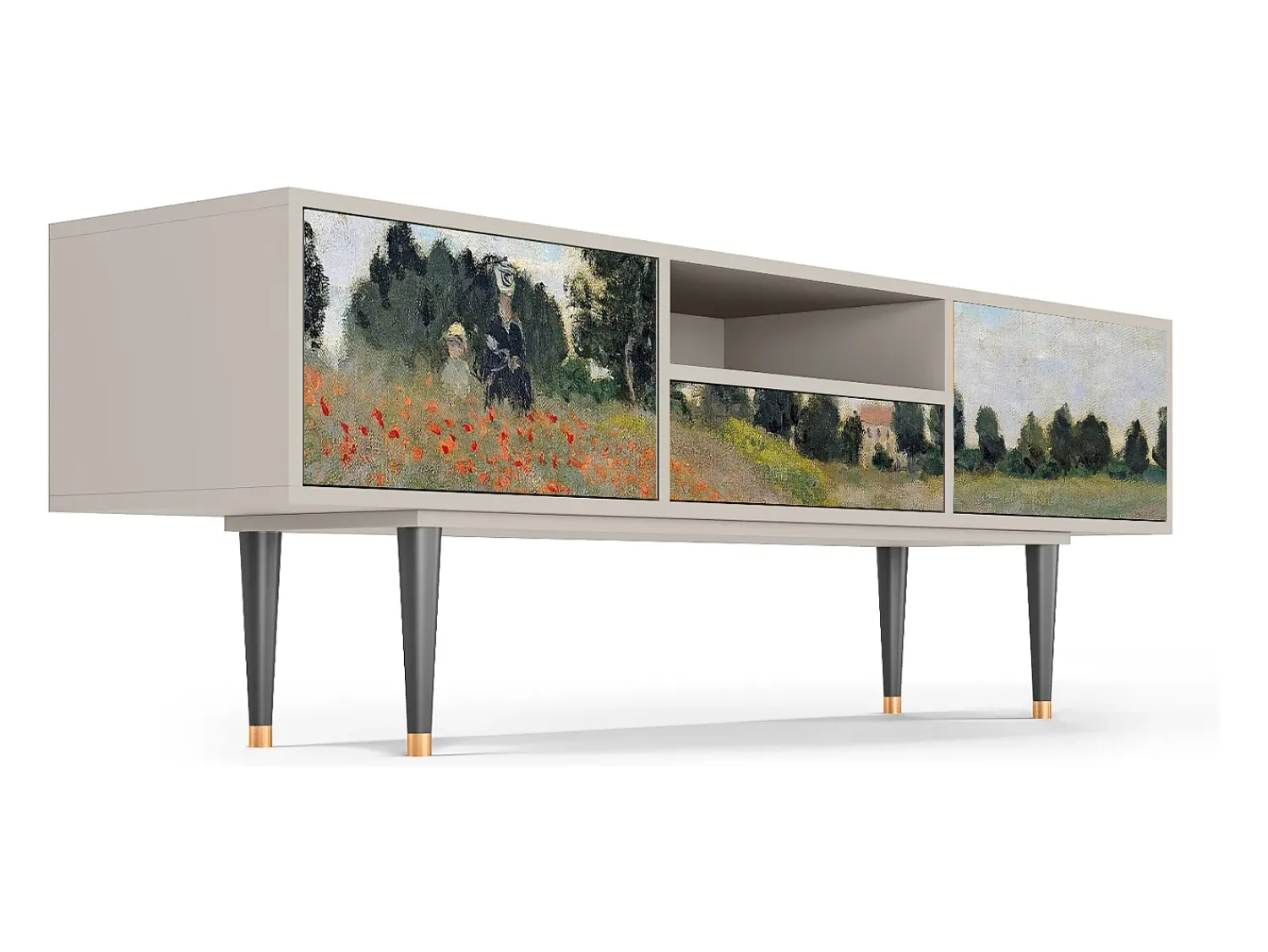 Móvel De Tv* Mueble de TV - 170х59х41 cm - T6 - The Poppy Field , Areia Bege
