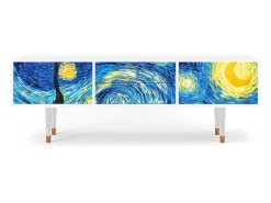 Móvel De Tv* Mueble de TV - 170х59х48 cm - T4 - The Starry Night , Branco Bege