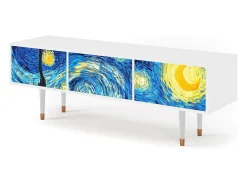 Móvel De Tv* Mueble de TV - 170х59х48 cm - T4 - The Starry Night , Branco Bege