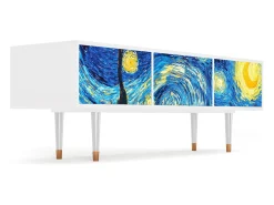 Móvel De Tv* Mueble de TV - 170х59х48 cm - T4 - The Starry Night , Branco Bege