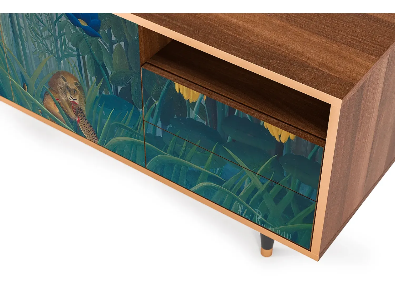 Móvel De Tv* Mueble de TV - 125х56х41 cm - T7 - The Repast of the Lion, Nogueira Castanho