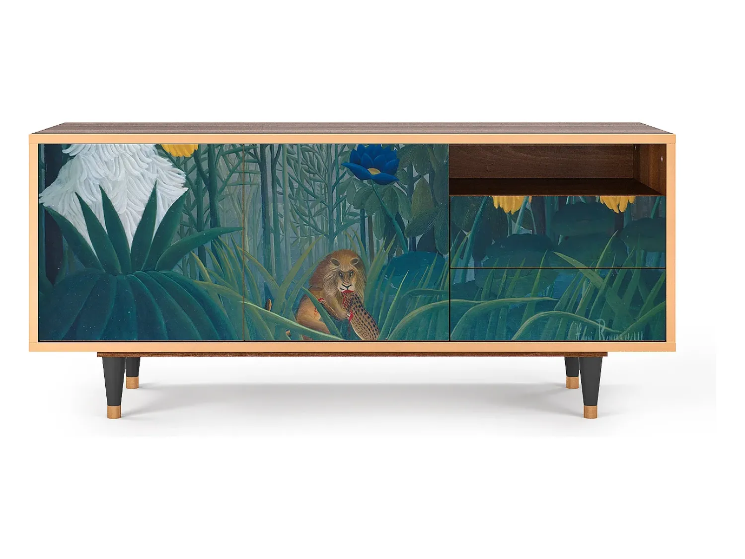 Móvel De Tv* Mueble de TV - 125х56х41 cm - T7 - The Repast of the Lion, Nogueira Castanho