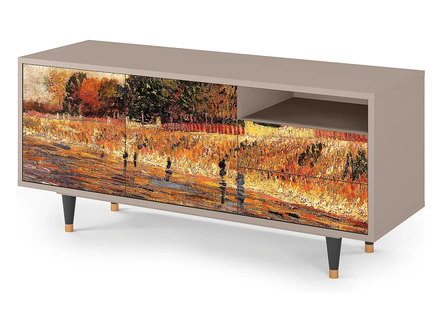 Móvel De Tv* Mueble de TV - 125х56х41 cm - T7 - The Banks, Latte Bege