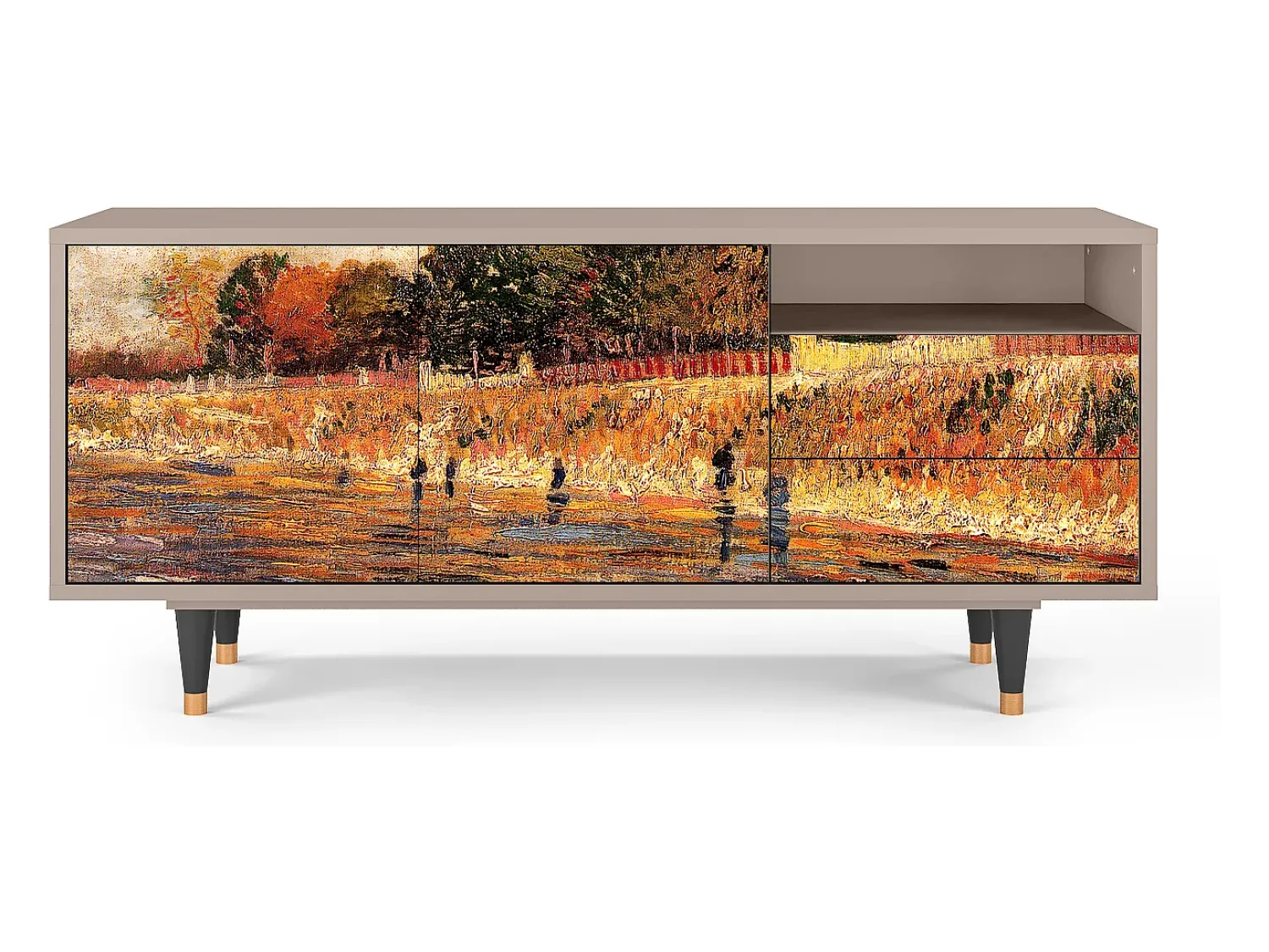 Móvel De Tv* Mueble de TV - 125х56х41 cm - T7 - The Banks, Latte Bege
