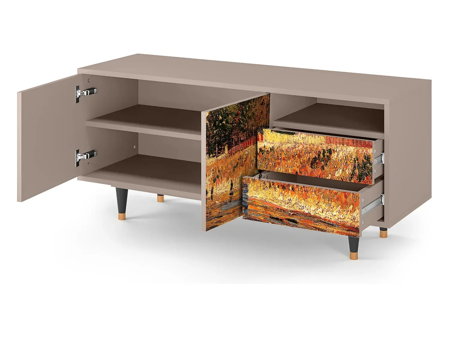 Móvel De Tv* Mueble de TV - 125х56х41 cm - T7 - The Banks, Latte Bege