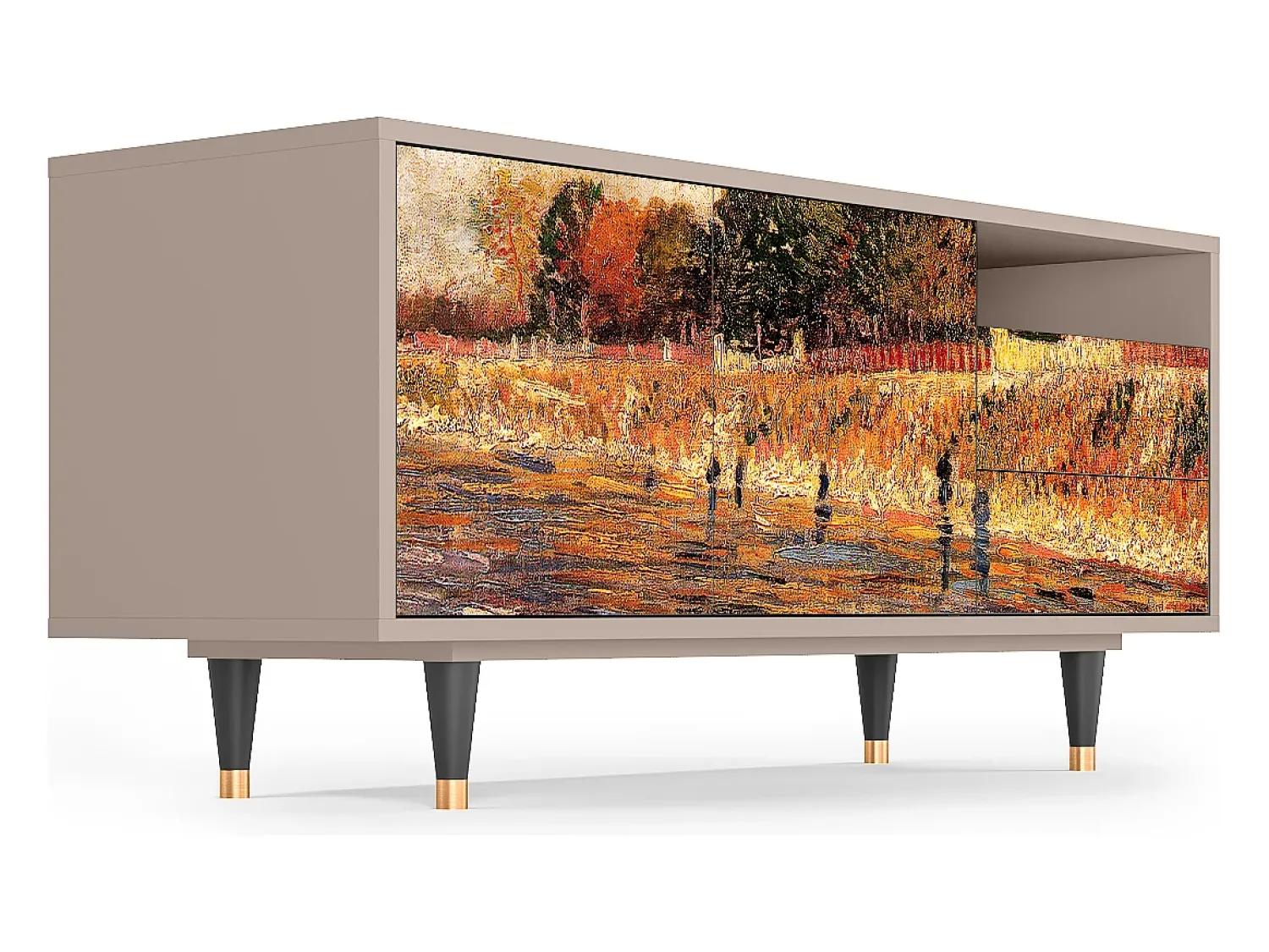 Móvel De Tv* Mueble de TV - 125х56х41 cm - T7 - The Banks, Latte Bege