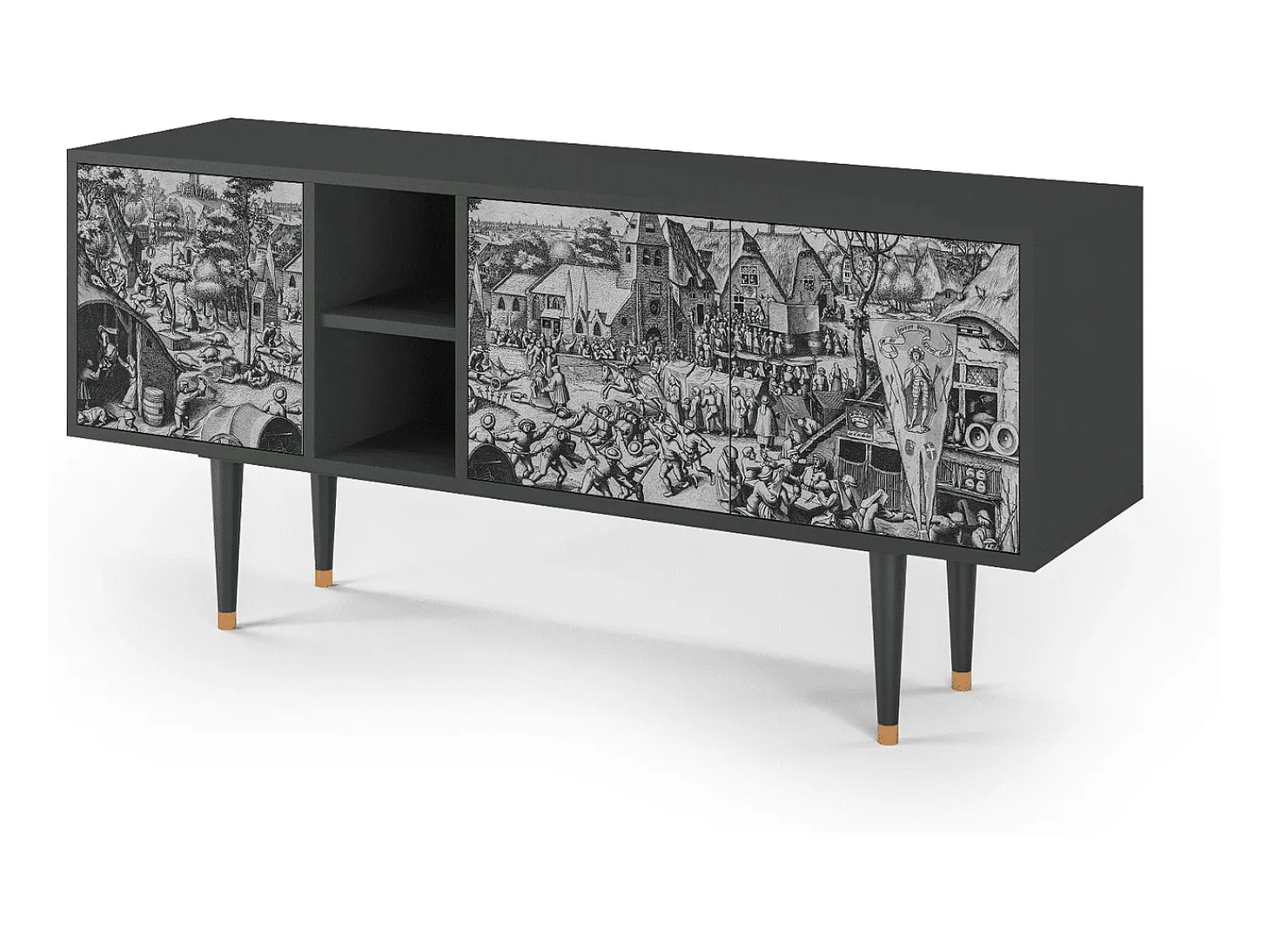 Móvel De Tv| Mueble de TV - 150х69х41 cm - T5 - The Festival of Saint, Antracite Cinza antracite