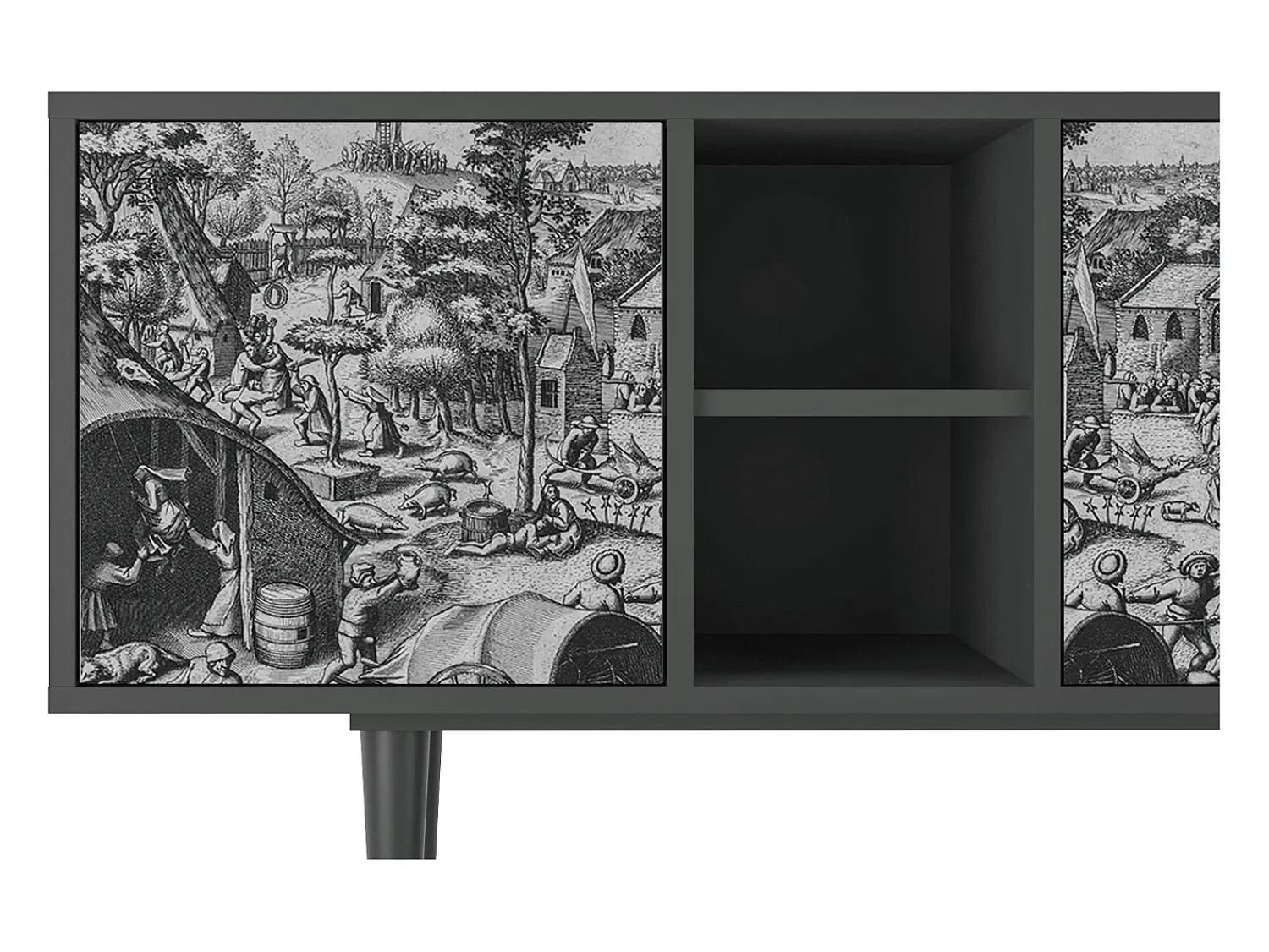 Móvel De Tv| Mueble de TV - 150х69х41 cm - T5 - The Festival of Saint, Antracite Cinza antracite