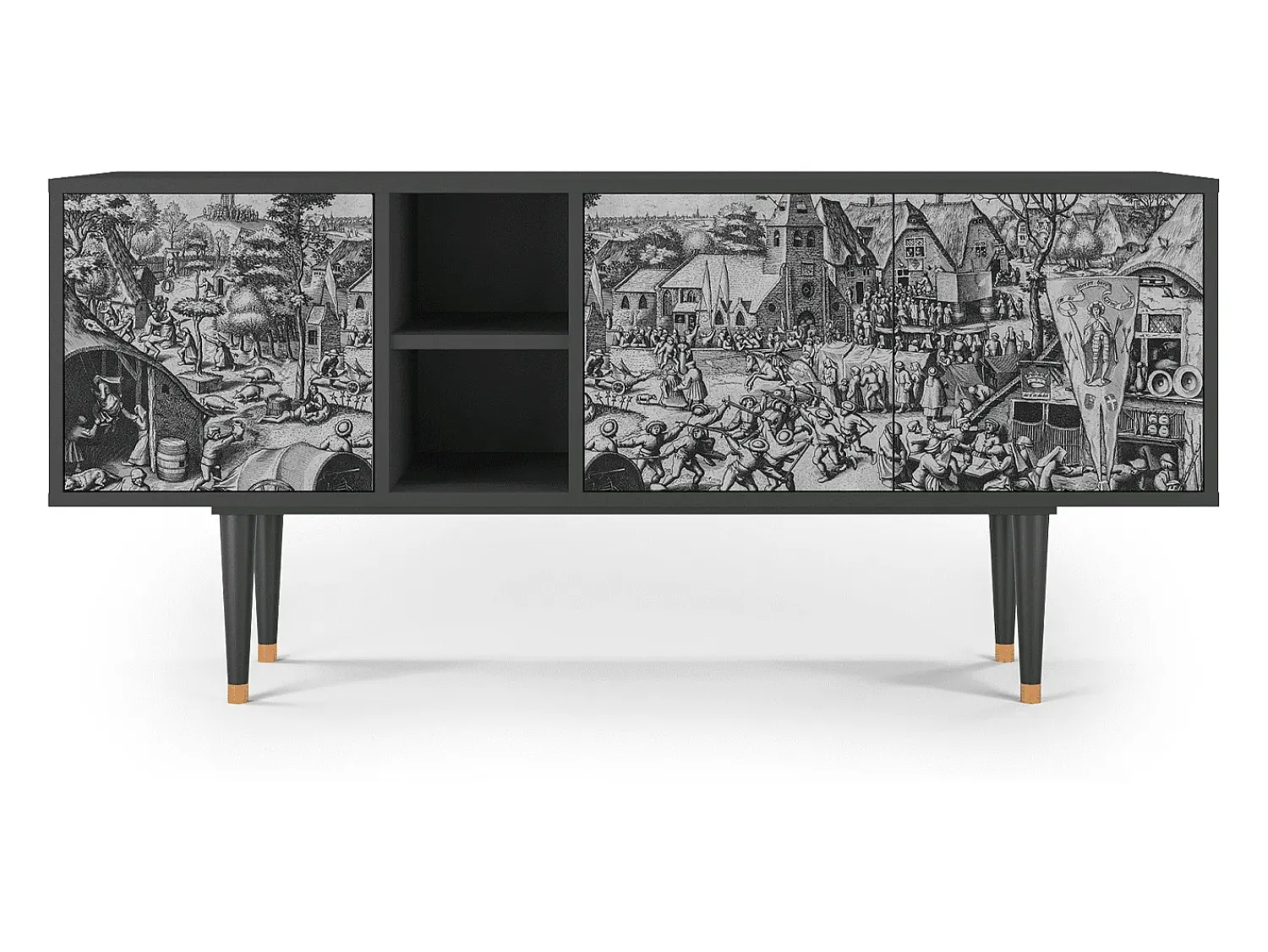 Móvel De Tv| Mueble de TV - 150х69х41 cm - T5 - The Festival of Saint, Antracite Cinza antracite