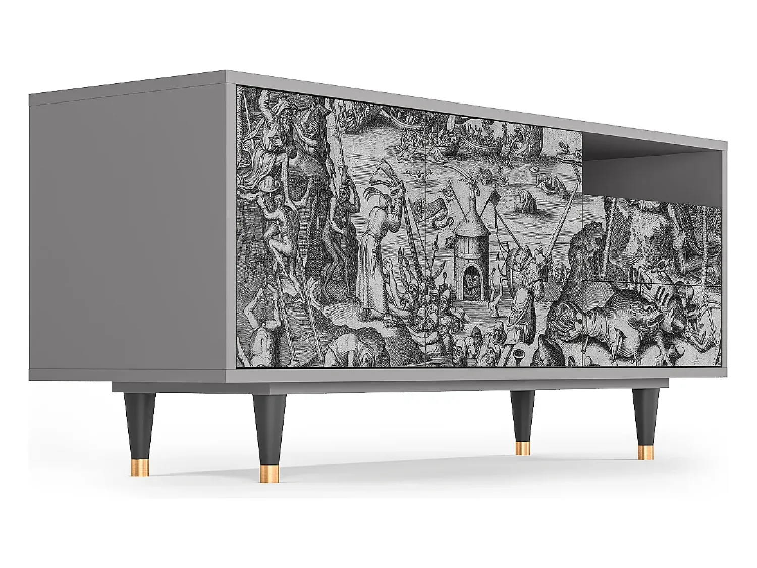 Mueble de TV - 125х56х41 cm - T7 - The Temptation, Cinza^ Móvel De Tv