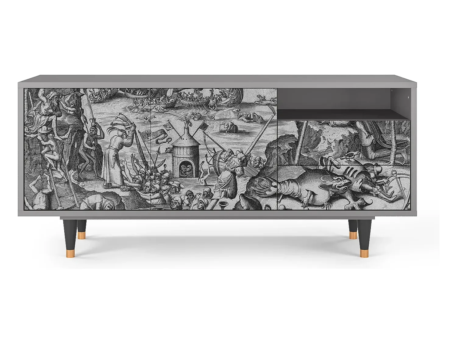 Mueble de TV - 125х56х41 cm - T7 - The Temptation, Cinza^ Móvel De Tv