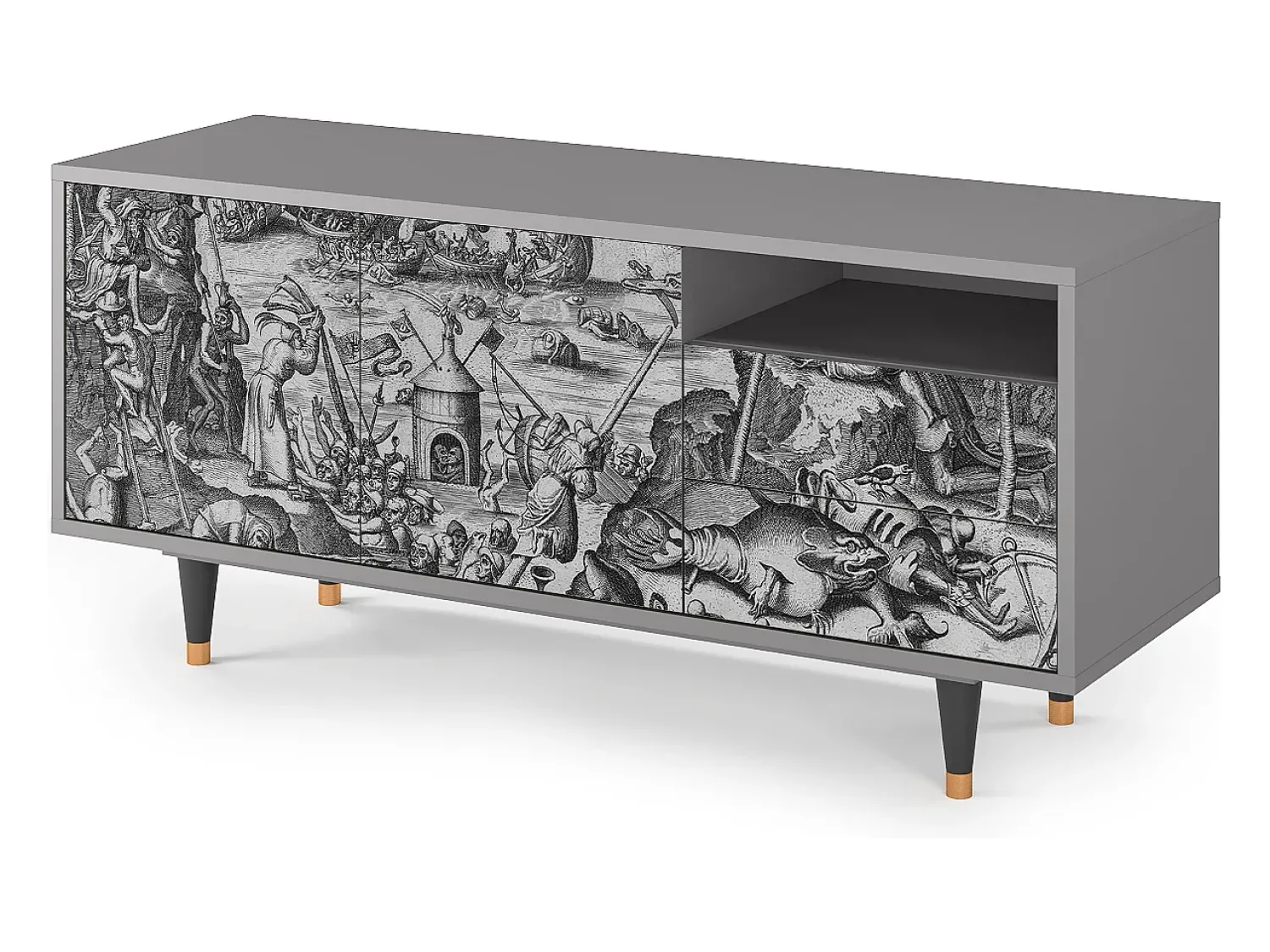 Mueble de TV - 125х56х41 cm - T7 - The Temptation, Cinza^ Móvel De Tv