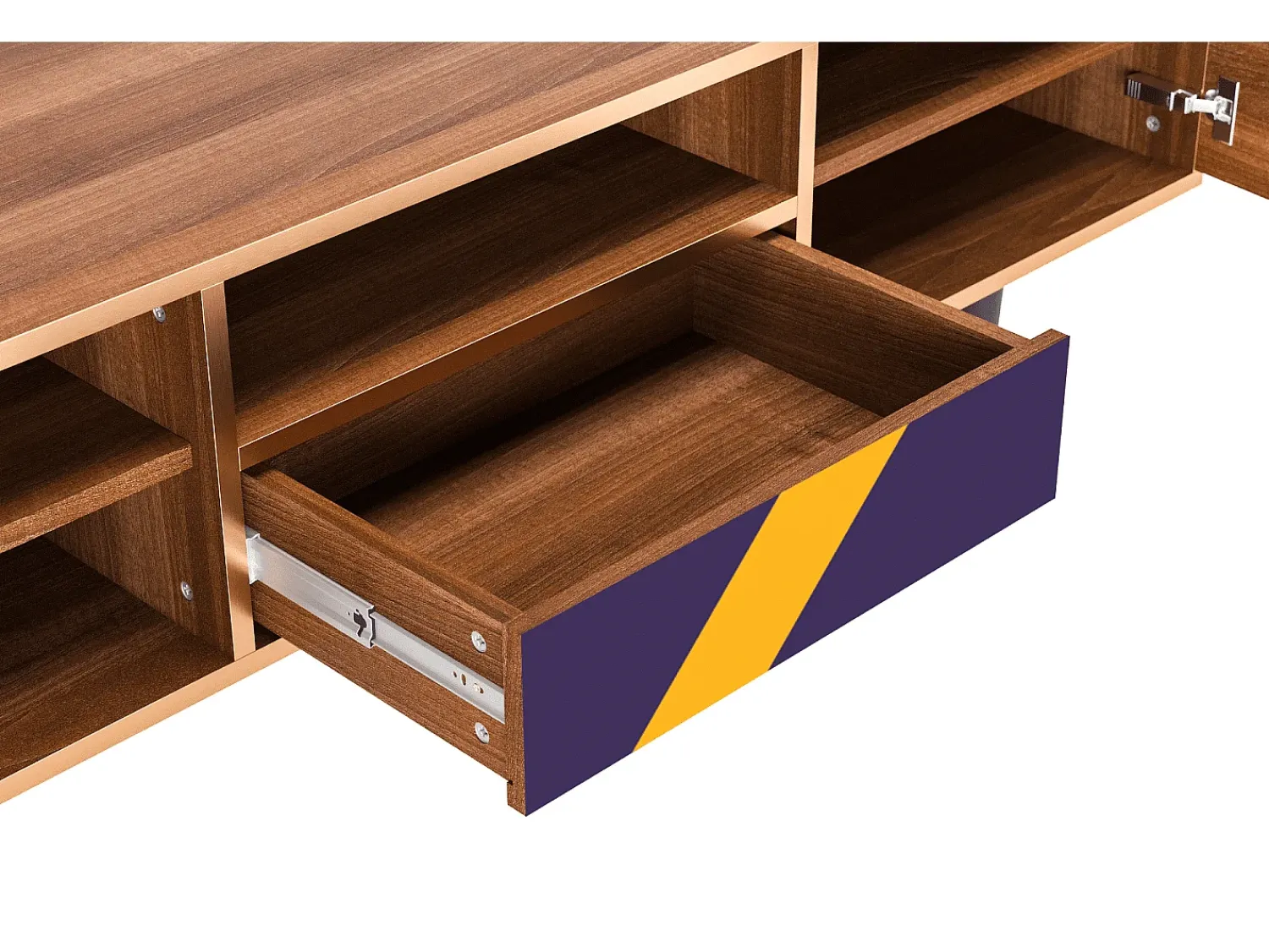 Móvel De Tv* Mueble de TV - 170х59х41 cm - T6 - The Brightest Way, Nogueira Castanho