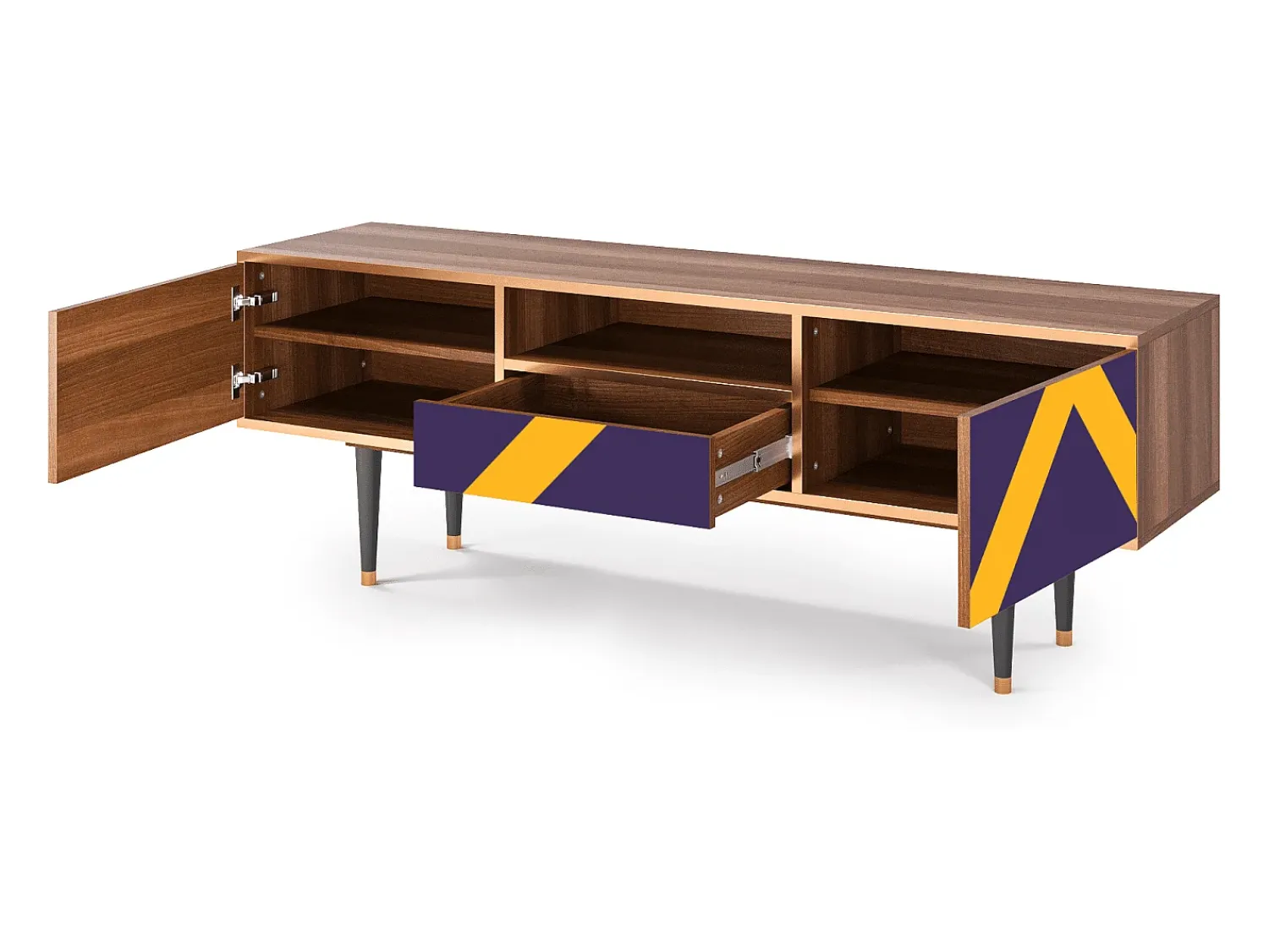 Móvel De Tv* Mueble de TV - 170х59х41 cm - T6 - The Brightest Way, Nogueira Castanho