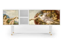 Móvel De Tv| Mueble de TV - 150х69х41 cm - T5 - The Creation of Adam, Branco Bege