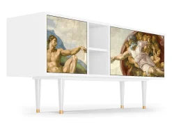 Móvel De Tv| Mueble de TV - 150х69х41 cm - T5 - The Creation of Adam, Branco Bege