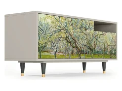 Móvel De Tv| Mueble de TV - 125х56х41 cm - T7 - The Branco Orchard, Areia Bege
