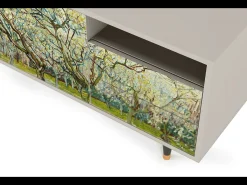 Móvel De Tv| Mueble de TV - 125х56х41 cm - T7 - The Branco Orchard, Areia Bege