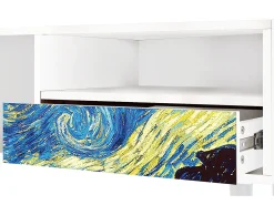 Mueble de TV - 115х59х48 cm - T3 - The Starry Night , Branco^ Móvel De Tv
