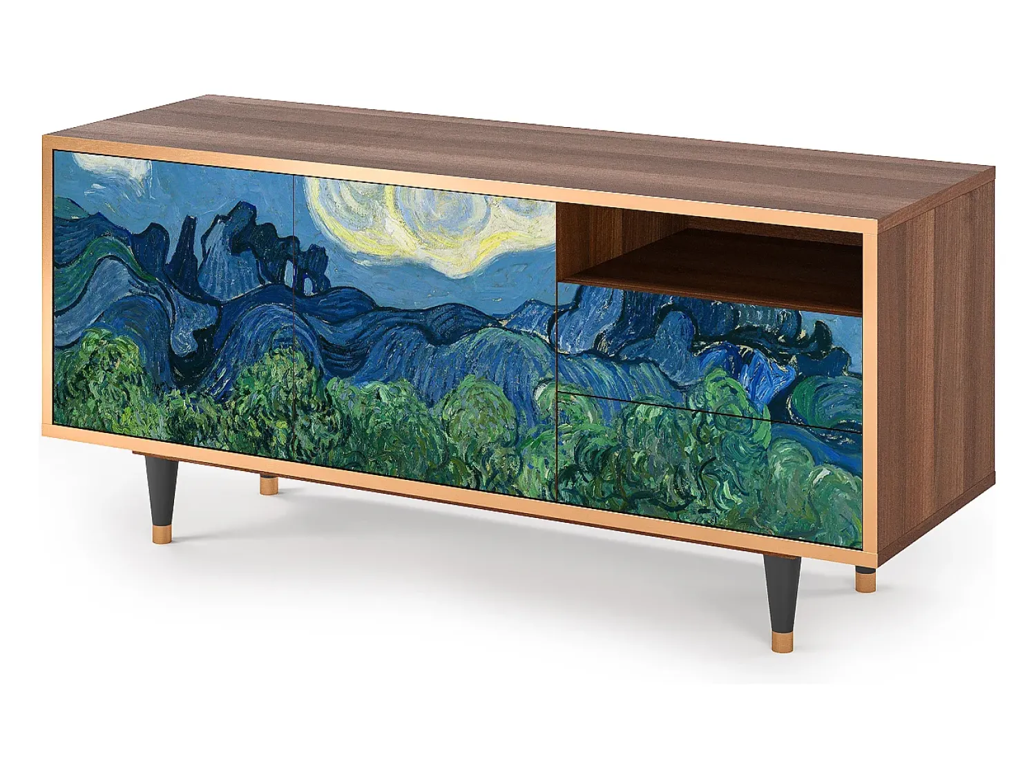 Discount Mueble de TV - 125х56х41 cm - T7 - The Oil Trees, Nogueira Castanho