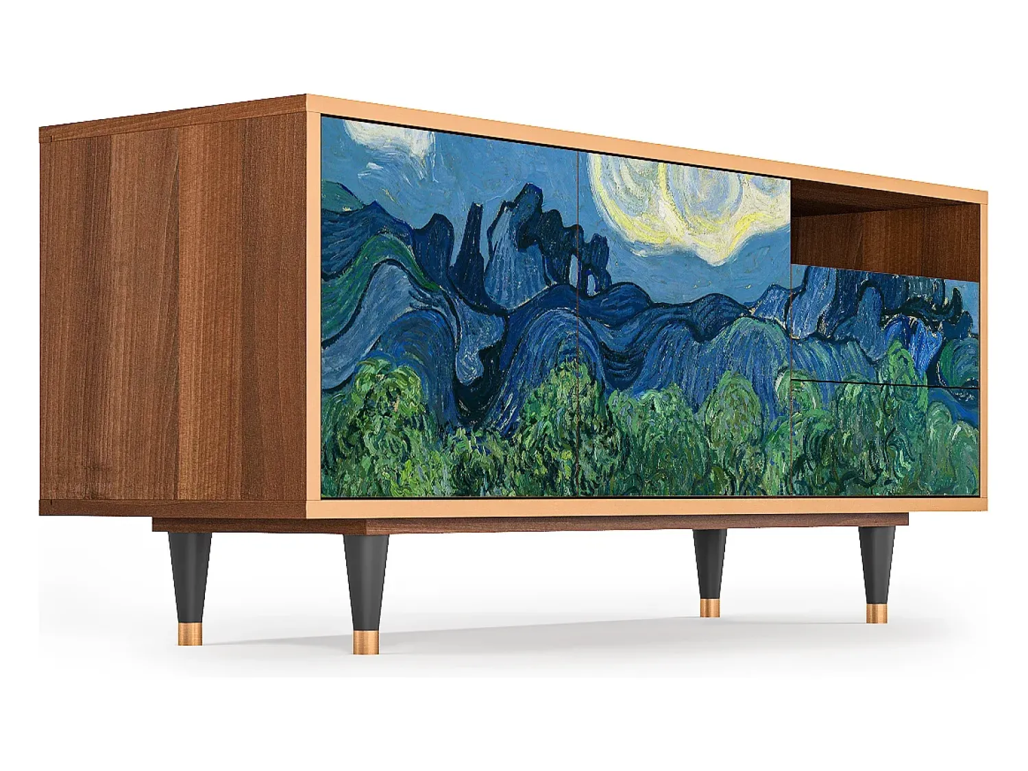 Discount Mueble de TV - 125х56х41 cm - T7 - The Oil Trees, Nogueira Castanho