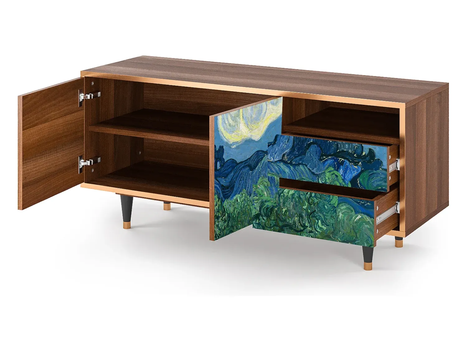 Discount Mueble de TV - 125х56х41 cm - T7 - The Oil Trees, Nogueira Castanho