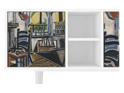 Móvel De Tv* Mueble de TV - 150х69х41 cm - T5 - The Studio , Branco Bege