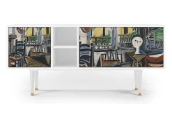 Móvel De Tv* Mueble de TV - 150х69х41 cm - T5 - The Studio , Branco Bege