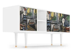 Móvel De Tv* Mueble de TV - 150х69х41 cm - T5 - The Studio , Branco Bege