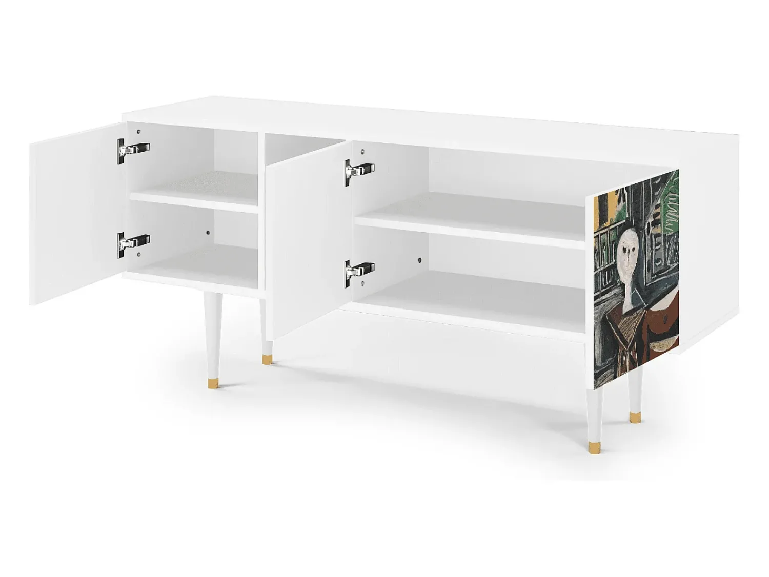 Móvel De Tv* Mueble de TV - 150х69х41 cm - T5 - The Studio , Branco Bege