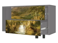 Móvel De Tv| Mueble de TV - 170х69х48 cm - T1 - The Heart of the Andes , Cinza Cinzento