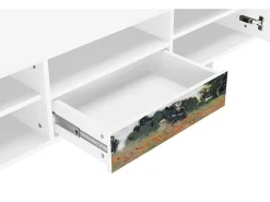 Móvel De Tv* Mueble de TV - 170х59х41 cm - T6 - The Poppy Field , Branco Bege