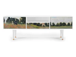 Móvel De Tv* Mueble de TV - 170х59х41 cm - T6 - The Poppy Field , Branco Bege