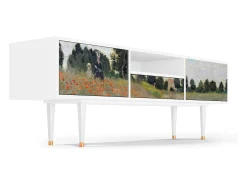 Móvel De Tv* Mueble de TV - 170х59х41 cm - T6 - The Poppy Field , Branco Bege