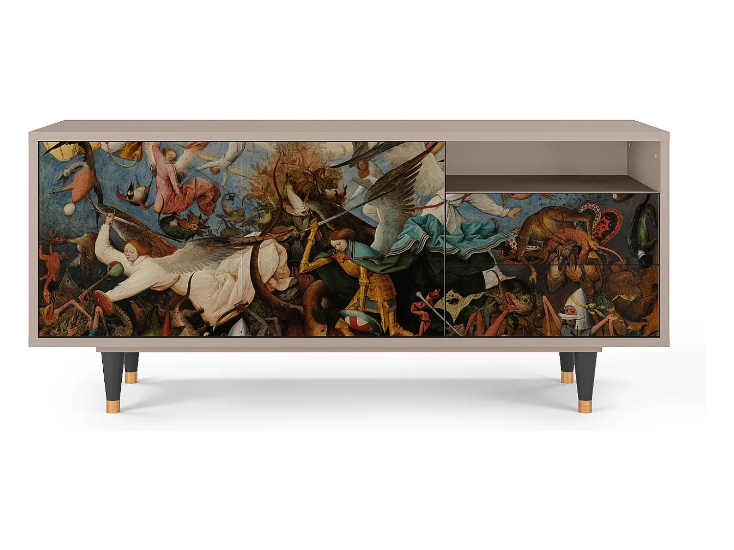 Móvel De Tv| Mueble de TV - 125х56х41 cm - T7 - The Fall, Latte Bege