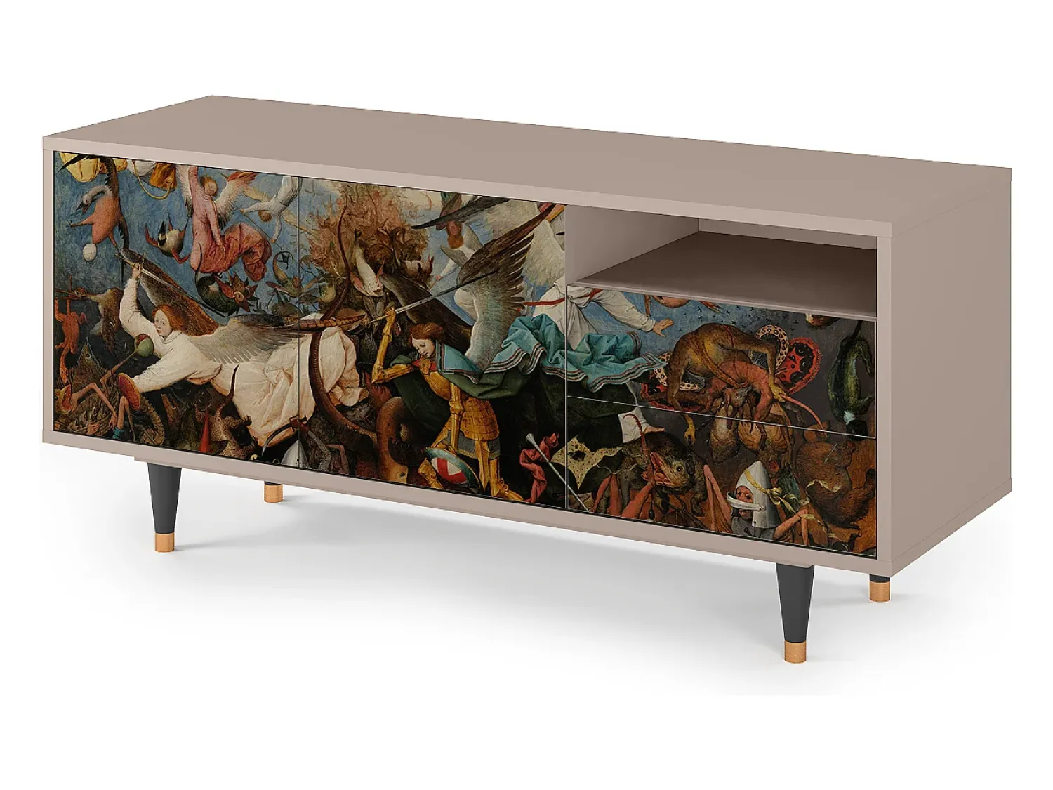 Móvel De Tv| Mueble de TV - 125х56х41 cm - T7 - The Fall, Latte Bege