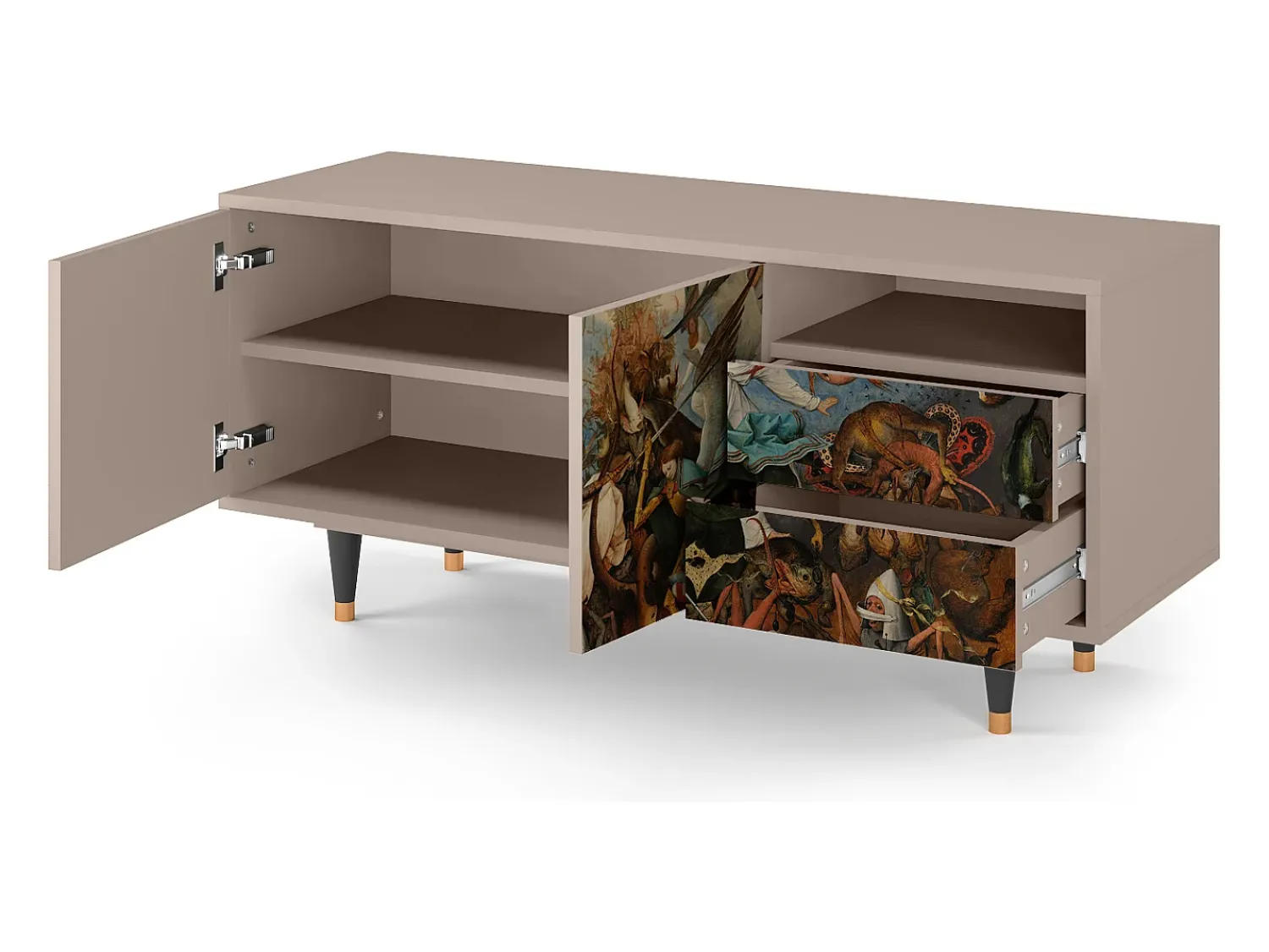 Móvel De Tv| Mueble de TV - 125х56х41 cm - T7 - The Fall, Latte Bege