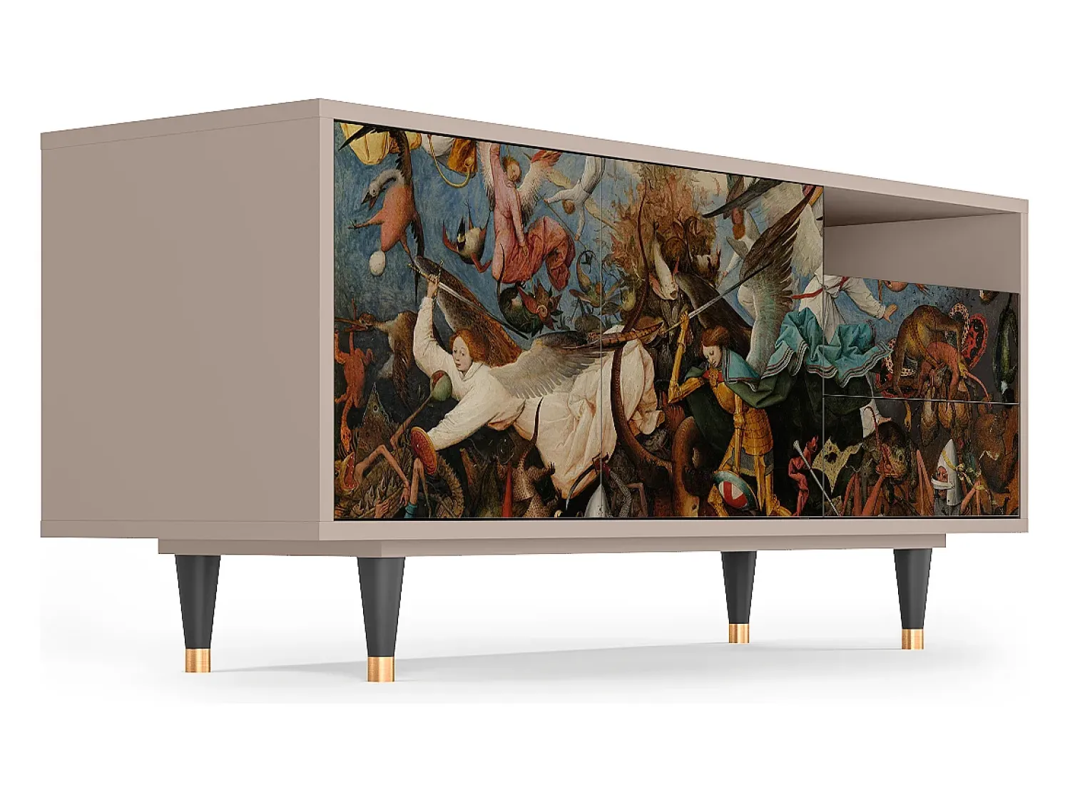 Móvel De Tv| Mueble de TV - 125х56х41 cm - T7 - The Fall, Latte Bege