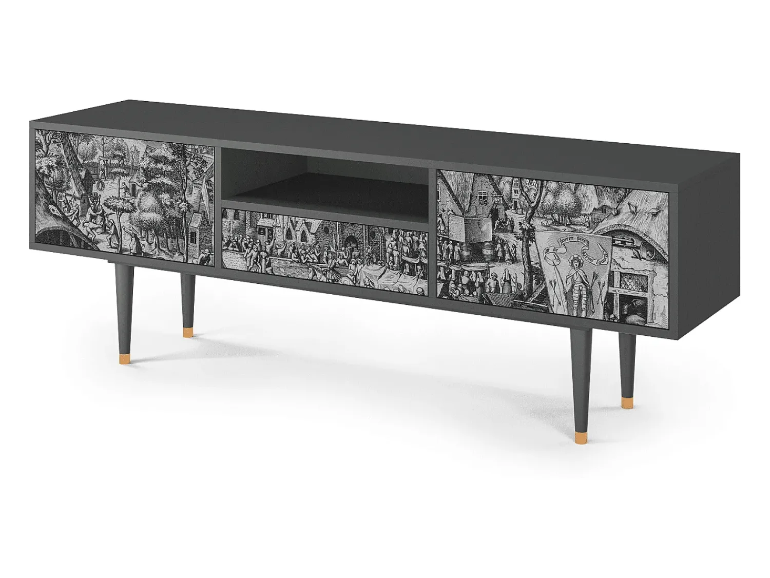 Best Mueble de TV - 170х59х41 cm - T6 - The Festival of Saint, Antracite Cinza antracite