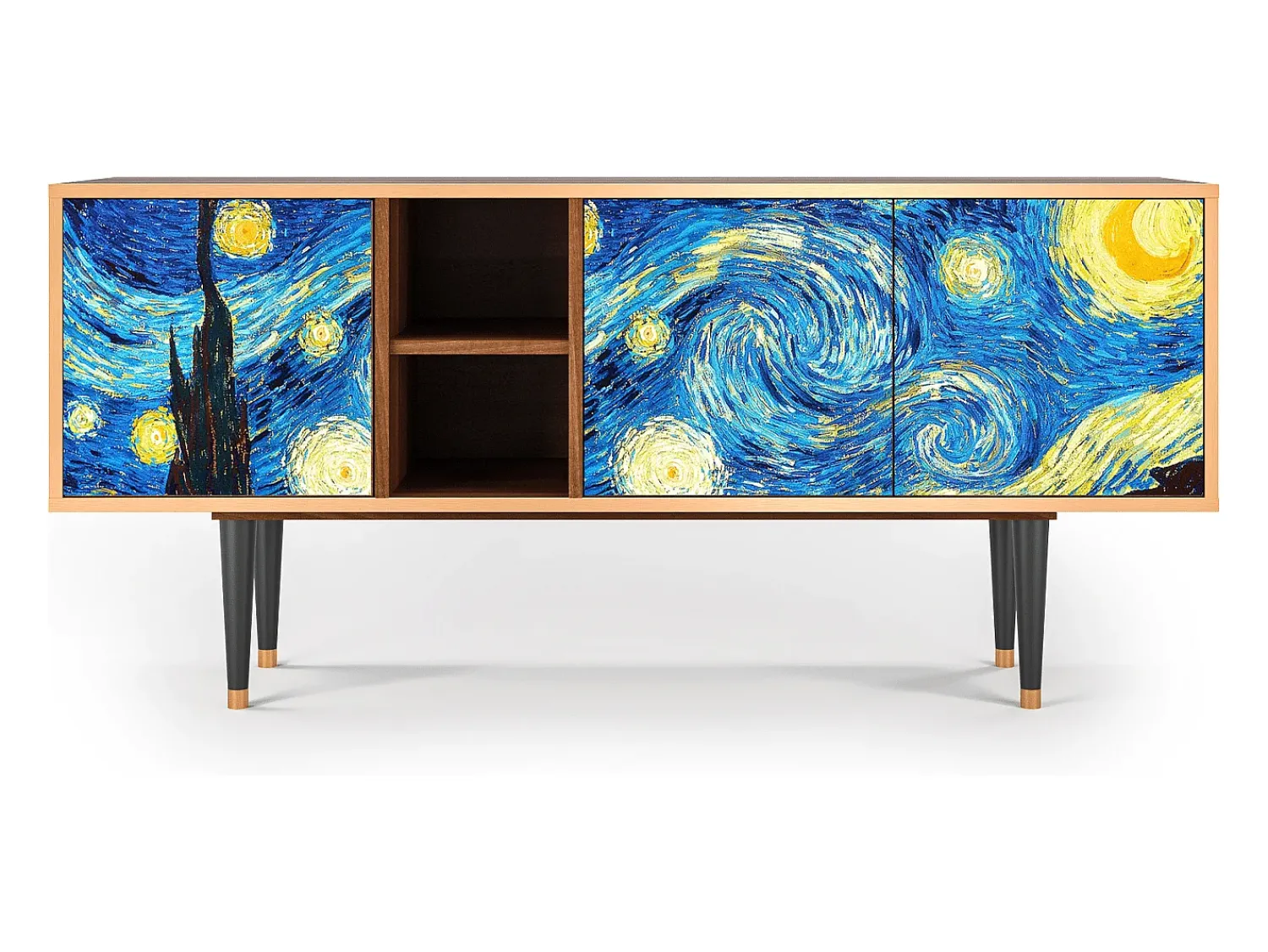 Móvel De Tv| Mueble de TV - 150х69х41 cm - T5 - The Starry Night , Nogueira Castanho