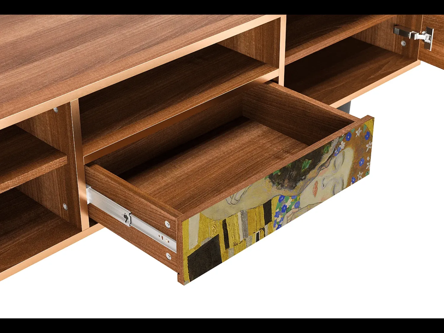 Sale Mueble de TV - 170х59х41 cm - T6 - The Kiss by Klimt , Nogueira Castanho