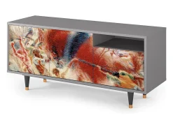 Sale Mueble de TV - 125х56х41 cm - T7 - The City Rises, Cinza Cinzento