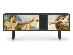 Móvel De Tv* Mueble de TV - 170х69х48 cm - T1 - The Creation of Adam, Antracite Cinza antracite